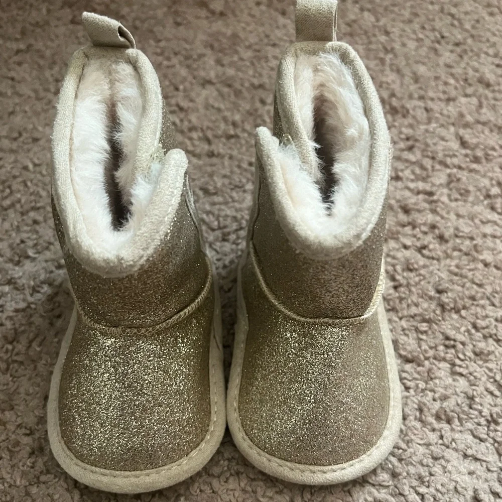 Stepping Stone Gold Baby Booties